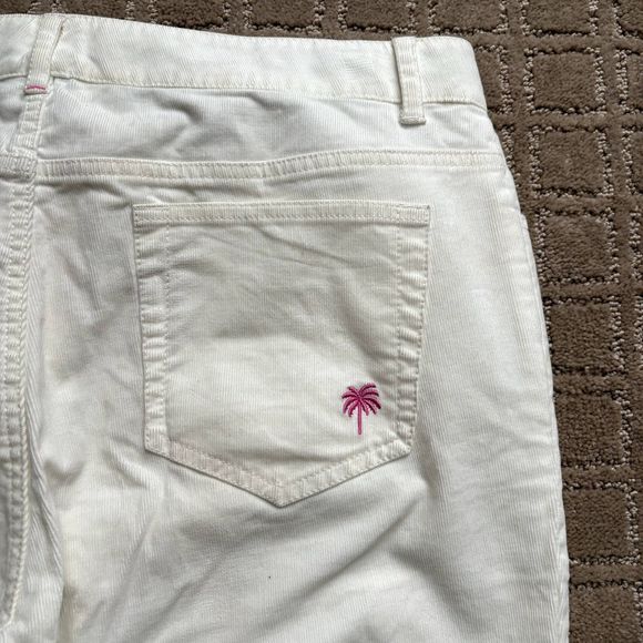 Lilly Pulitzer Corduroy Pants Women Size 10 Stretch Bootcut Off White - Picture 7 of 11
